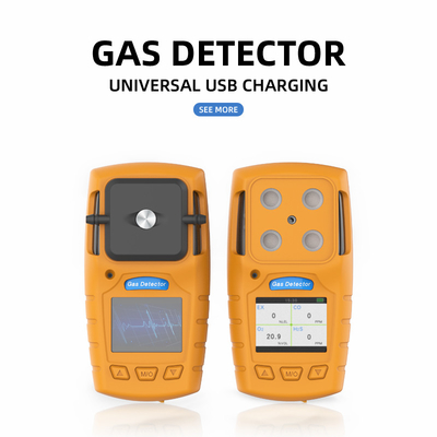 เครื่องตรวจจับก๊าซ 4 ใน 1 เครื่องวิเคราะห์ก๊าซแบบพกพาพร้อมพอร์ตชาร์จ USB